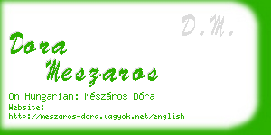 dora meszaros business card