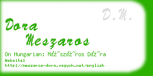 dora meszaros business card